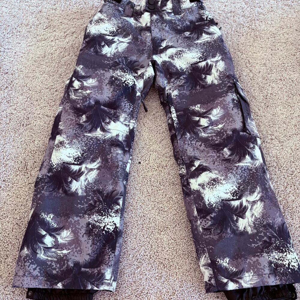 Black and white liquid ski pants